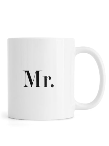 Juniqe Tasse "Mr." in Schwarz & Weiß