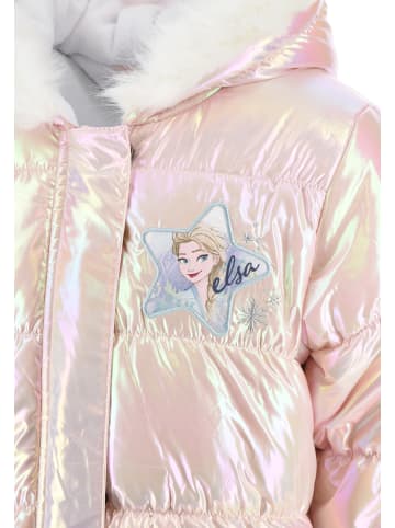 Disney Frozen Elsa Kinder Winterjacke gesteppt mit Kapuze in Silber