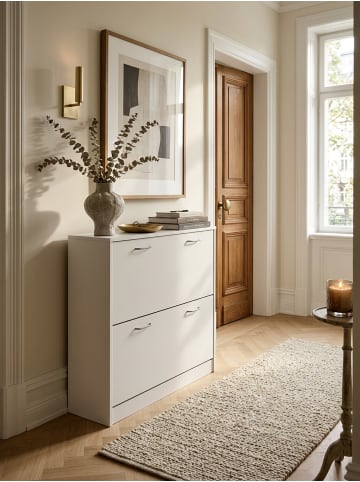 KADIMA DESIGN Schuhkipper KIEL matt 2 Fächer 75 x 87 x 24 cm in Weiß