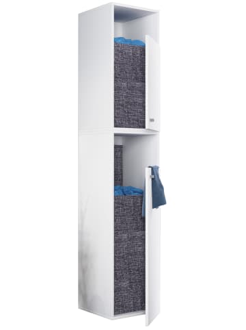 VCM  Wäscheschrank Wäschetruhe Wäschebox Dreso XXL 2f in Weiß