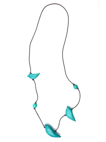 collezione alessandro Lange Kette " Vogerl " in türkis