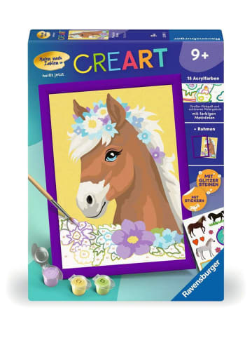 Ravensburger Malprodukte CreArt, Malen nach Zahlen Kinder - Pferd mit Blumen Ab 9 Jahre in bunt