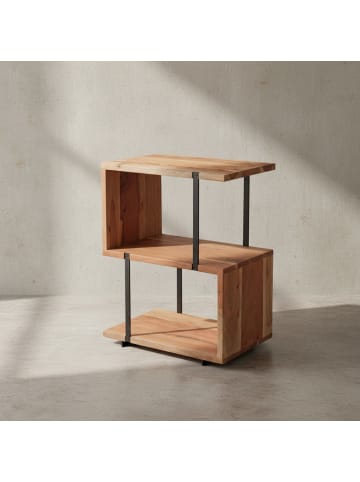 KADIMA DESIGN Beistelltisch | Akazie/Metall, S-Form, Loft, Design