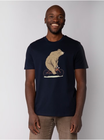 wat? Apparel T-Shirt Fahrradbär in Dunkelblau