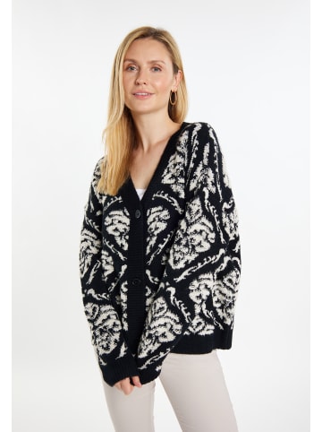 Usha Damen Strickcardigan in Schwarz Creme