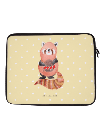 Mr. & Mrs. Panda Laptop Tasche Roter Panda ohne Spruch in Gelb Pastell