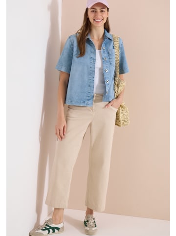 Cecil Overshirt Short Sleeve Light B in Light Blue Used Wash