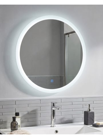 Beliani Badezimmerspiegel YSER in Silber - (W) 58 x (H) 58 x (L) 3 cm