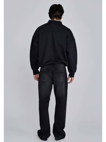 SikSilk Sweatshirt Essentials Polo in Black