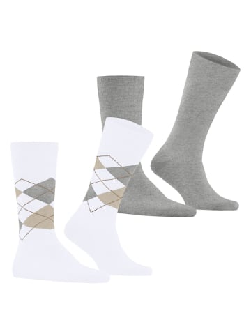 Burlington Socken 2er Pack in Weiß/Grau