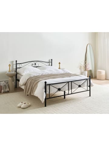 Beliani 2-tlg Doppelbett RODEZ in Schwarz