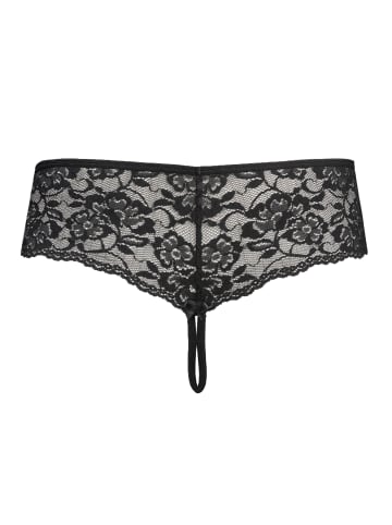 Teyli Ouvert Tanga mit floraler Spitze Devvi in schwarz