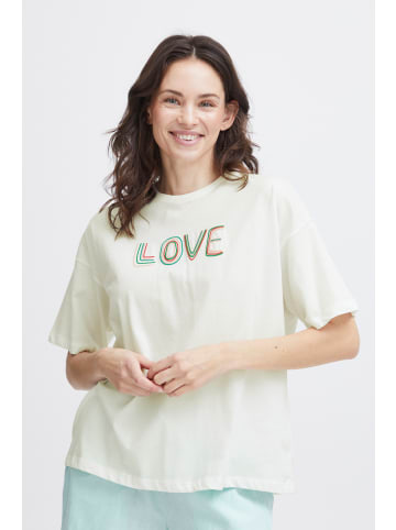 Fransa T-shirt FRKOKO Oversize fit in Blanc de Blanc mix
