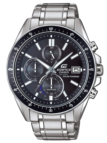 Casio Edifice Chronograph mit Solarbetrieb Schwarz / Silber