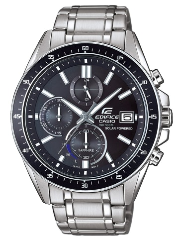 Casio Edifice Chronograph mit Solarbetrieb Schwarz / Silber