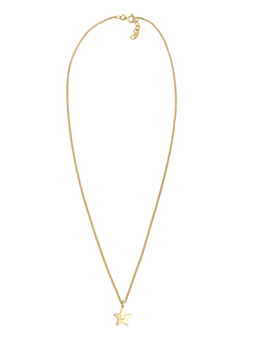 Elli Halskette 925 Sterling Silber Astro, mit Smiling Face, Smiling Face, Sterne, Stern in Gold