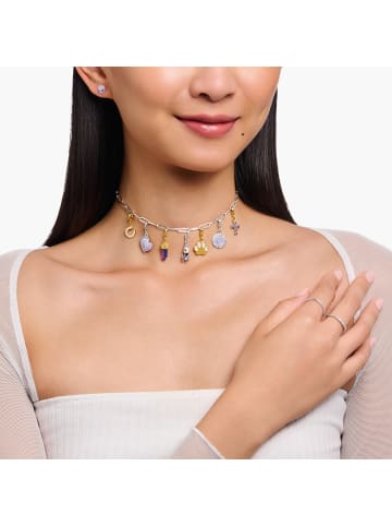 Thomas Sabo Charm-Anhänger Rakete Mit Bunter Kaltemaille  Geschwärzt in silber, bunt