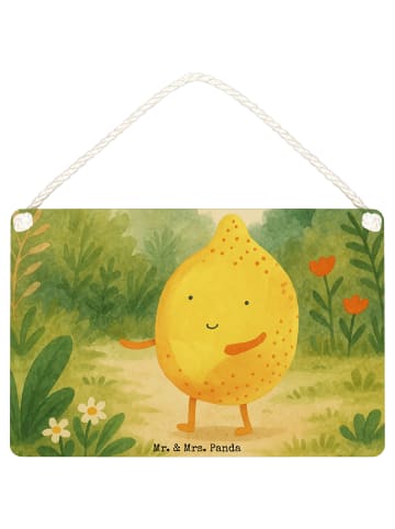 Mr. & Mrs. Panda Schild Beste Freunde Zitrone Design ohne Spruch in Weiß