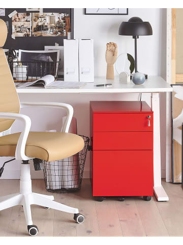Beliani Büroschränke CAMI in Rot - (W) 39 x (H) 60 x (L) 50 cm