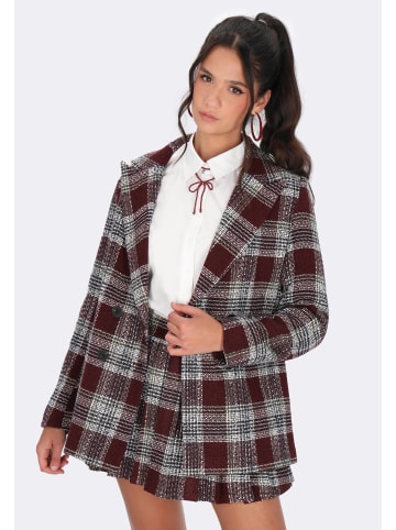 myMo ROCKS Women Blazer in burgundy check