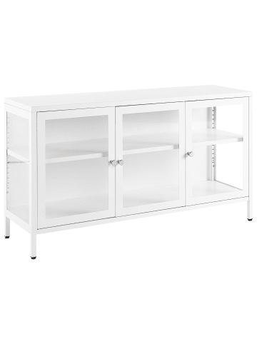 Beliani Vitrine NEWPORT in Weiß - (W) 115 x (H) 65 x (L) 35 cm