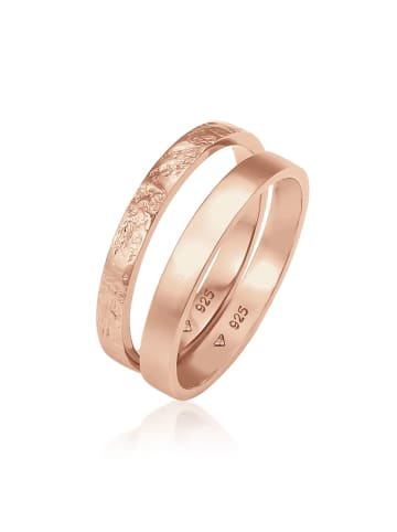 Elli Ring 925 Sterling Silber Ring Set in Rosegold