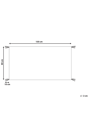 Beliani Kurzflor MUGLA in Orange - (W) 80 x (H) 1.5 x (L) 150 cm