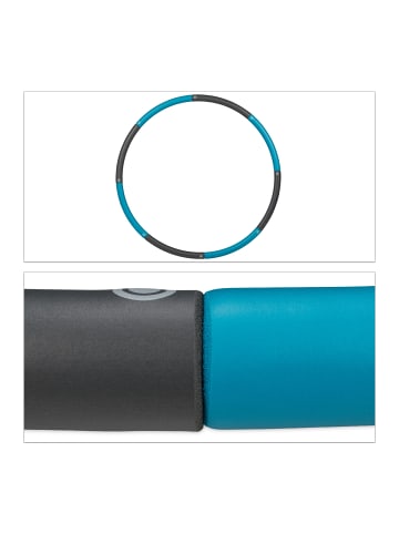 relaxdays Hula Hoop Reifen in Blau/ Grau - Ø 90cm