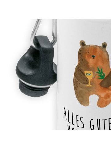 Mr. & Mrs. Panda Trinkflasche Bär Konfirmation mit Spruch in Weiß