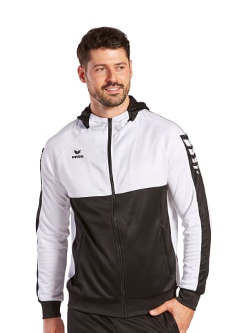 erima Herren Six Wings Trainingsjacke mit Kapuze in schwarz/weiss