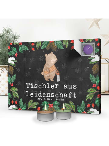 Mr. & Mrs. Panda Adventskalender Tischler Leidenschaft mit Spruch in Kreidetafel