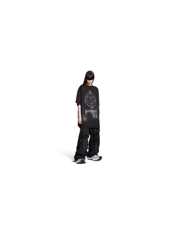 Balenciaga Metal Stencil Oversized T Shirt Schwarz