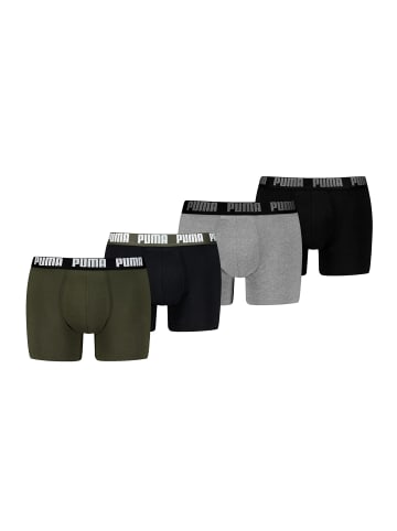 Puma Boxershorts PUMA MEN EVERYDAY BASIC BOXERS 2P in Black-Green-Grey / Grey