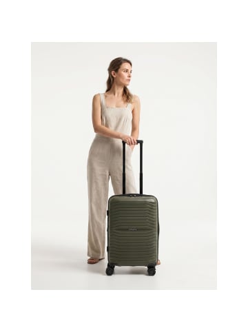 Shine 4 Rollen Kabinentrolley 55 cm dark olive