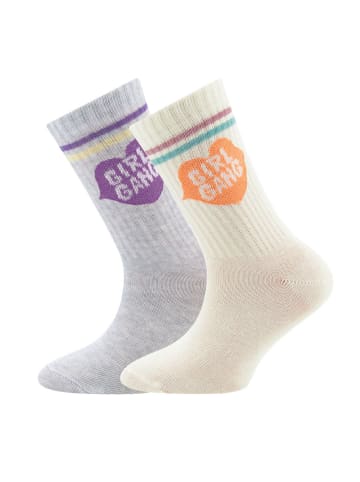 ewers 2er-Set Socken Girl Gang in latte-grau