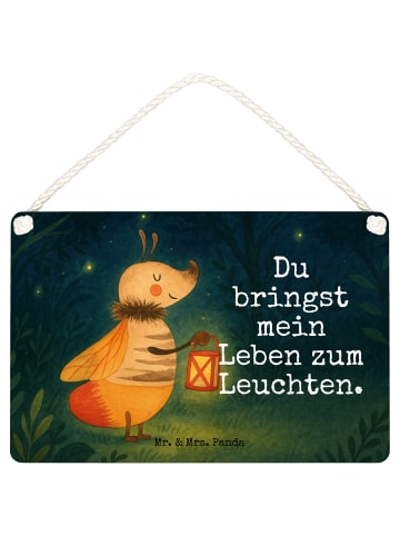 Mr. & Mrs. Panda Schild Glühwürmchen Design mit Spruch in Weiß