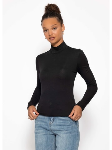 SASSYCLASSY Langarm Shirt mit Rollkragen in Schwarz