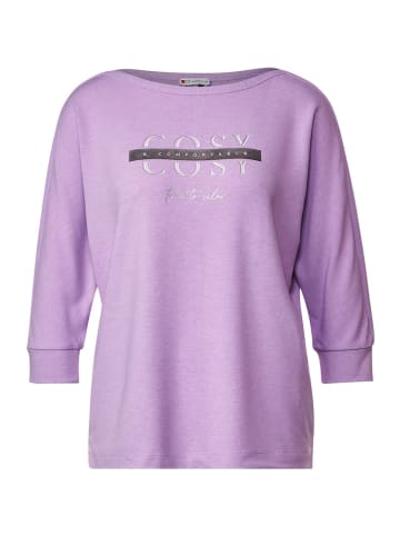 Street One Shirt mit Schimmer Wording in Violett