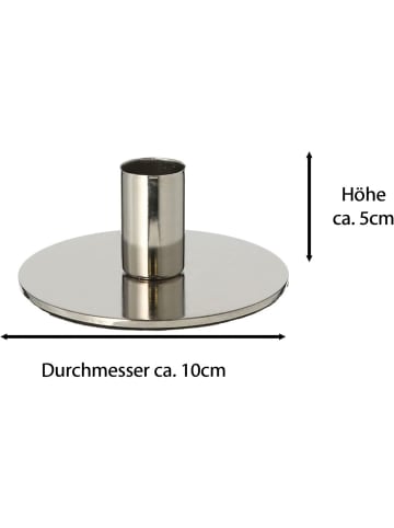 Novaliv 4er-Set Stabkerzenhalter Silber Weihnachtsdekoration Candle Holder 10x in Silber