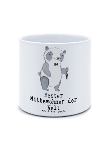 Mr. & Mrs. Panda XL Blumentopf Panda Bester Mitbewohner der Welt... in Weiß