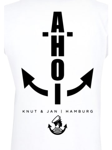 F4NT4STIC Damen T-Shirt PLUS SIZE Ahoi Anker Knut & Jan Hamburg in weiß