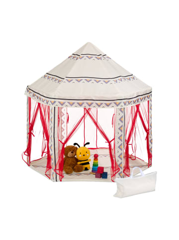 relaxdays Spielzelt in Creme - (B)140 x (H)135 x (T)140 cm