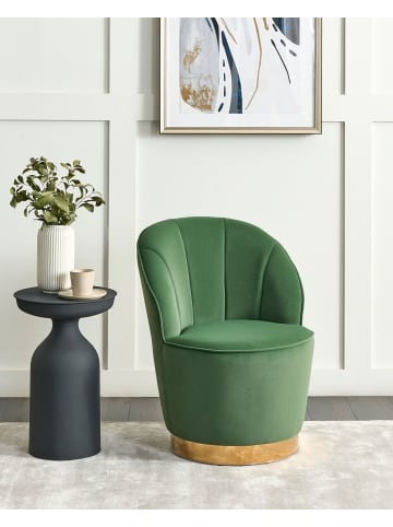 Beliani Sessel ALBY in Grün/Gold - (W) 56 x (H) 72 x (L) 61 cm