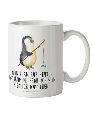 Mr. & Mrs. Panda Kindertasse Pinguin Angler mit Spruch in Weiß