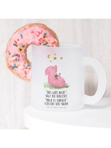 Mr. & Mrs. Panda Kaffeetasse Schwein Glück mit Spruch in Transparent