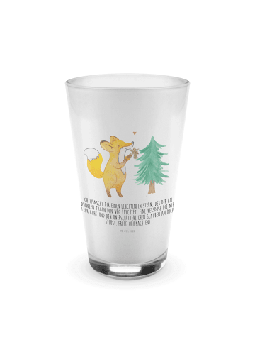 Mr. & Mrs. Panda Blümchentailglas Fuchs  Weihnachtsbaum mit Spruch in Transparent