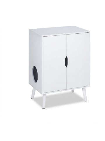 relaxdays Katzenschrank in Weiß - (B)58 x (H)77 x (T)40 cm