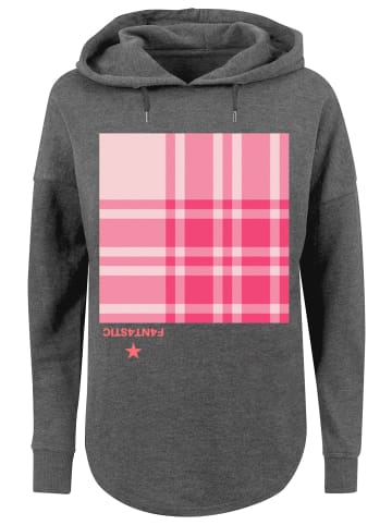 F4NT4STIC Oversized Hoodie Karo Pink in charcoal
