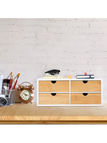 Schreibtisch Organizer in Weiß/Natur - (B)33 x (H)14 x (T)21 cm