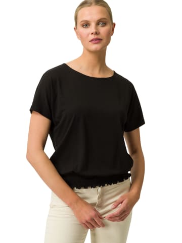 Zero  Shirt kurzarm mit gerafften Saum in Black Beauty